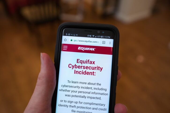 Equifax Cybersecurity Incident on mobile phone