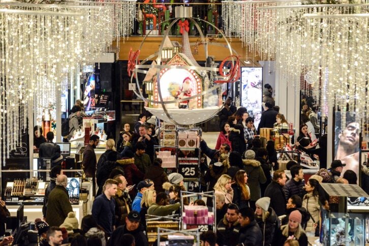 people shop at Macy's department store on 'Black Friday'