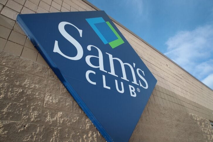 Closeup of Sam's Club sign
