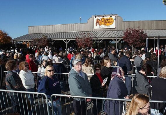 Fans wait in line to meet Alan Jackson at an In-Store Appearance To Promote The Alan Jackson Collection at Cracker Barrel on November 2, 2009 in Mount Juliet, Tennessee