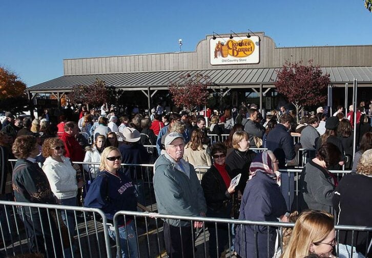 Fans wait in line to meet Alan Jackson at an In-Store Appearance To Promote The Alan Jackson Collection at Cracker Barrel on November 2, 2009 in Mount Juliet, Tennessee