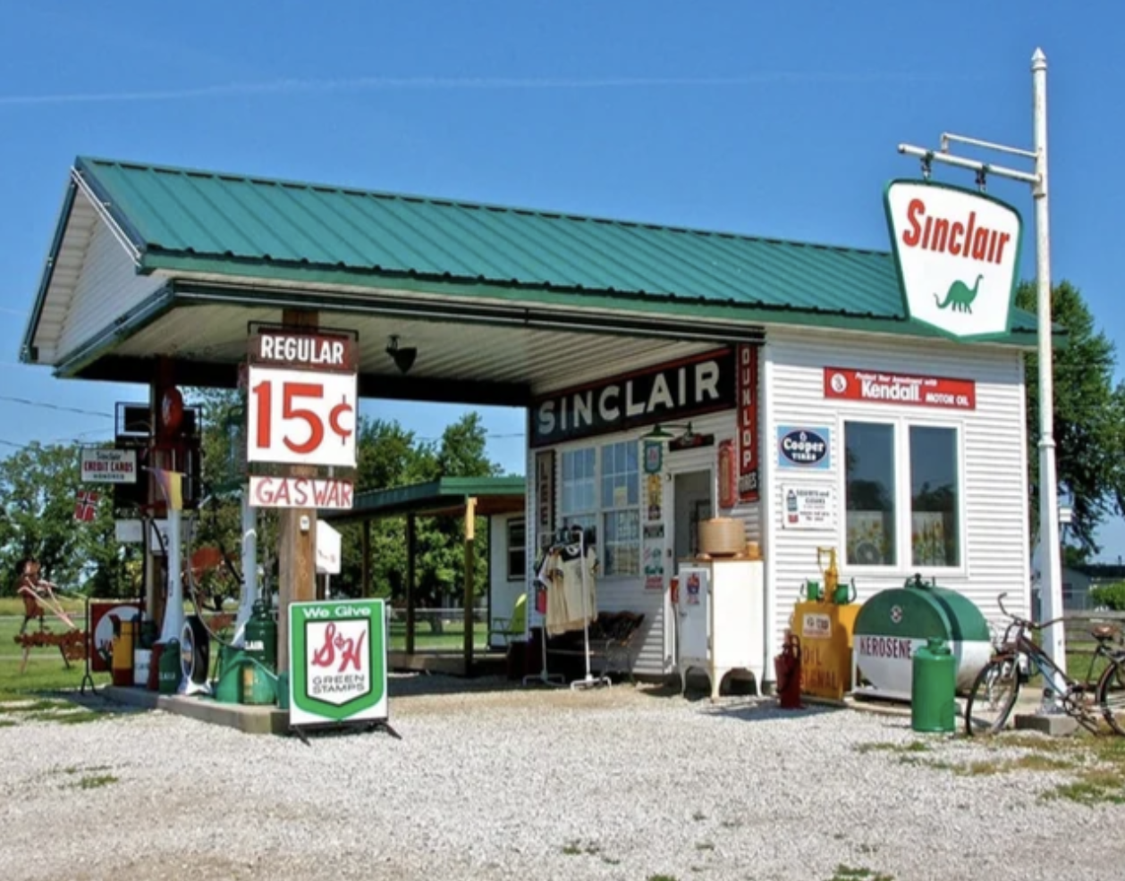 Green Stamps Vintage Gas Station