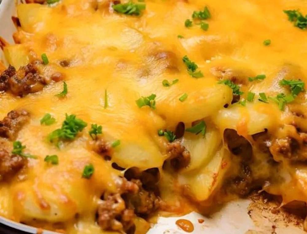 Hearty Hamburger Potato Cheese Casserole