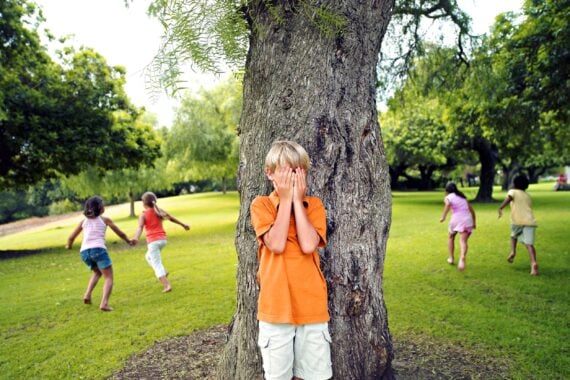 Kids playing hide-and-seek