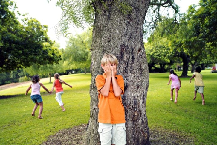 Kids playing hide-and-seek