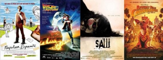 four movie posters