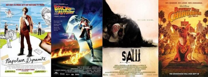 four movie posters