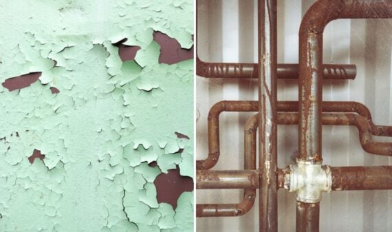 Peeling paint and leaky pipes