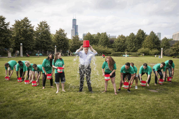 Governor Pat Quinn takes the Ice Bucket Challenge in Chicago, IL—August 16, 2014