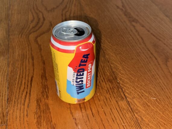 a metal can of Rocket Pop Twisted Tea