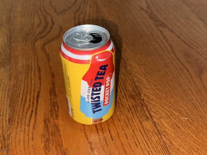 a metal can of Rocket Pop Twisted Tea