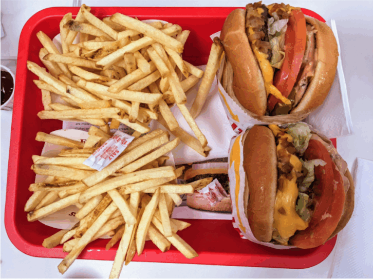 In-n-Out Fries with two burgers