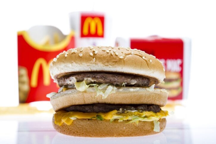 Close up of McDonald's burger and fries
