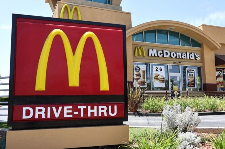 A McDonald's restaurant is viewed on July 22, 2024 in Burbank, California.