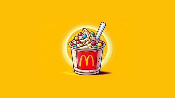 Illustration of McDonald's McFlurry against a yellow background