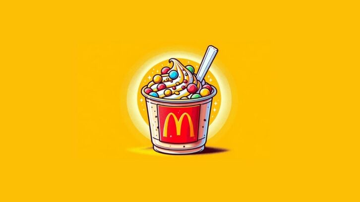 Illustration of McDonald's McFlurry against a yellow background