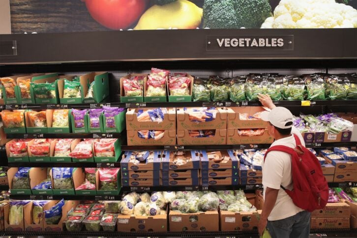 Customers shop at an Aldi grocery store