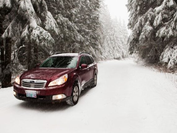 Subaru Outback in the snow