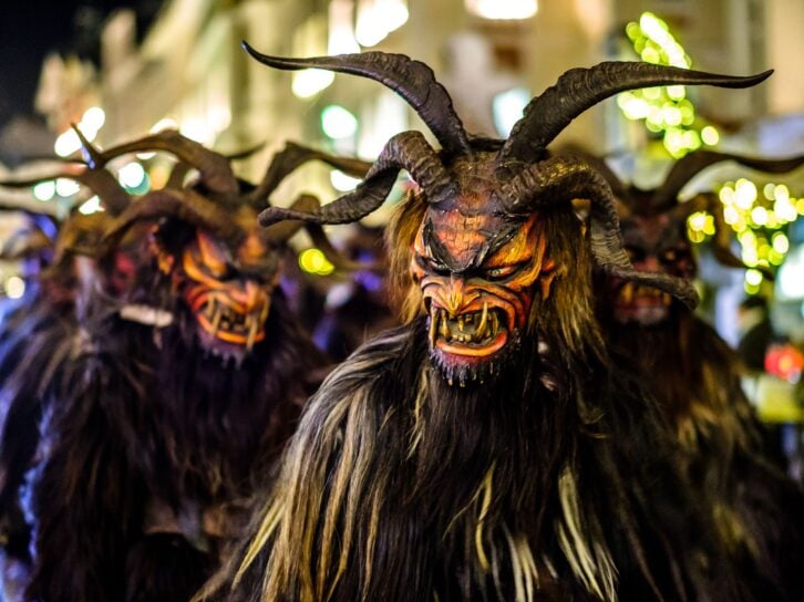 traditional krampuslauf in Bad Toelz, Germany.