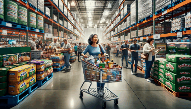 AI-generated of a woman shopping at Costco