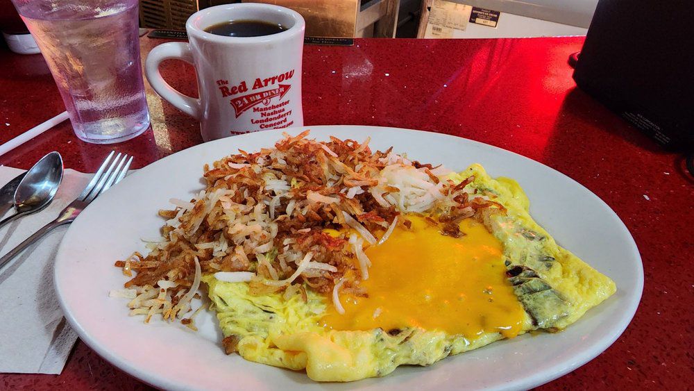 Breakfast at Red Arrow Diner in New Hampshire