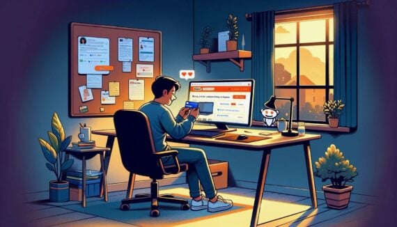 Person Buying Laptop Using r/HardwareSwap on Reddit