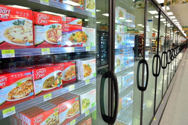 Refrigerators in supermarket