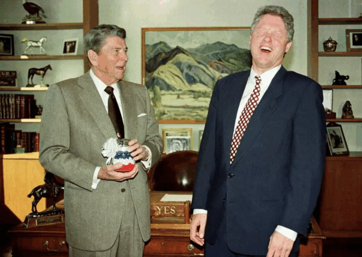 Ronald Reagan and Bill Clinton