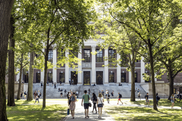 Outside view of a college campus