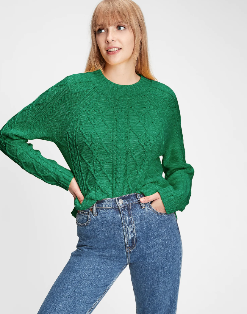 Cable Knit Crewneck Sweater