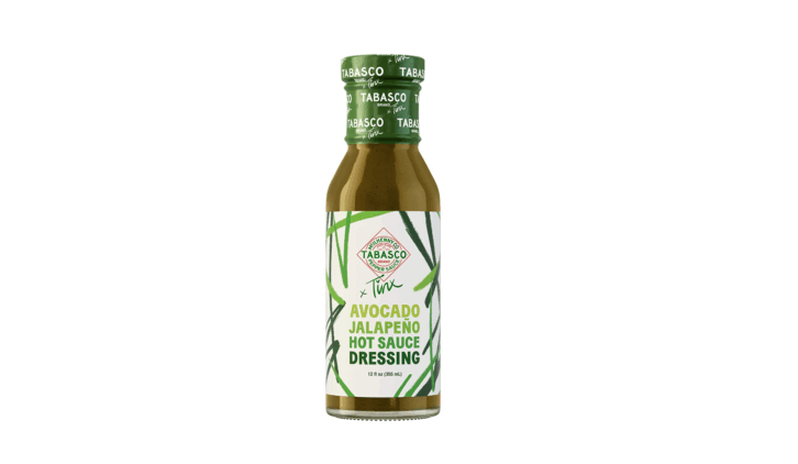 Bottle of hot sauce salad dressing