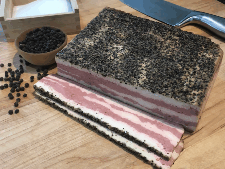 a slab of fake bacon