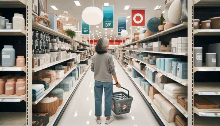 AI-generated image of a shopper browsing the home good section at Target