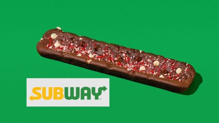 Subway Double Chocolate Peppermint Footlong Cookie for the Holiday Season