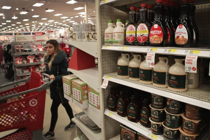 Grocery items are offered for sale at a Target store 
