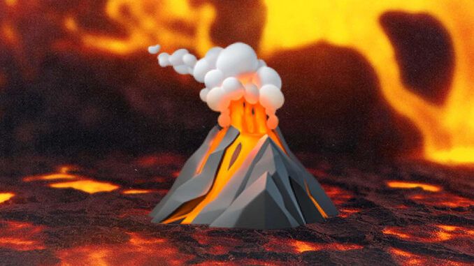 volcano erupting