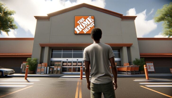 Man standing outside of The Home Depot