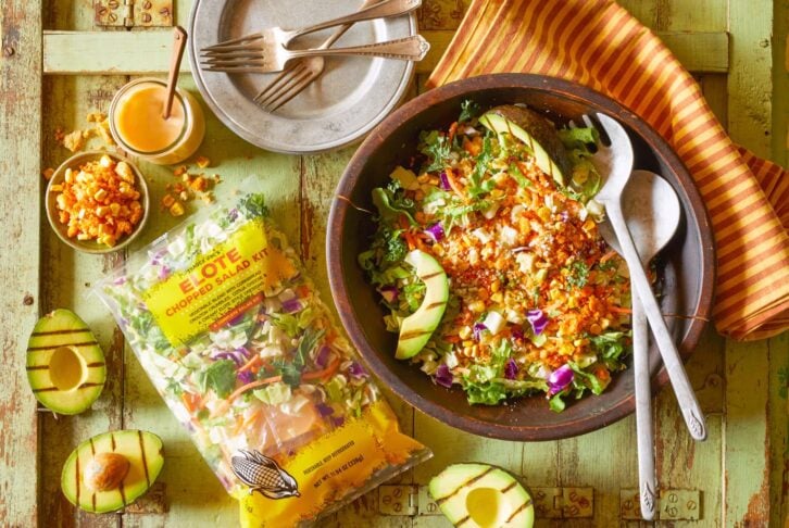 Staged photo of Trader Joe's Elote Chopped Salad Kit