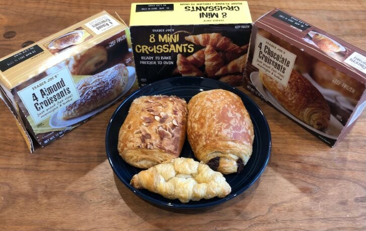 Trader Joe's frozen croissants (almond, chocolate, and mini)