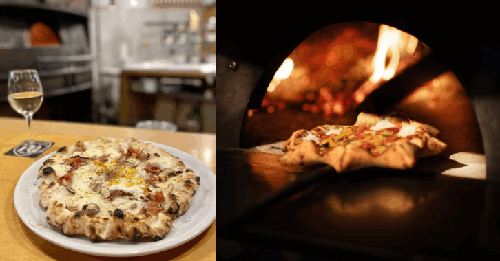 Two Images of Pizza From Pizzerias in Tokyo