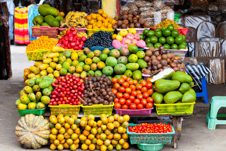 Exotic fruit stand