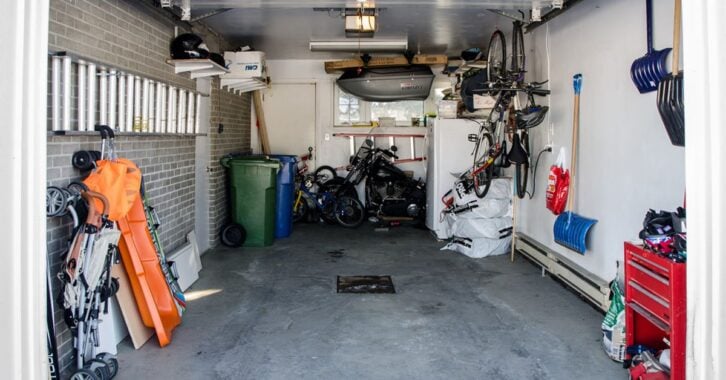 An image of a garage that's been opened up.