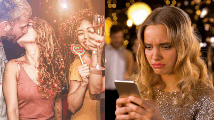 new years eve celebration collage