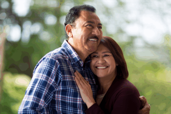 Happy middle age couple