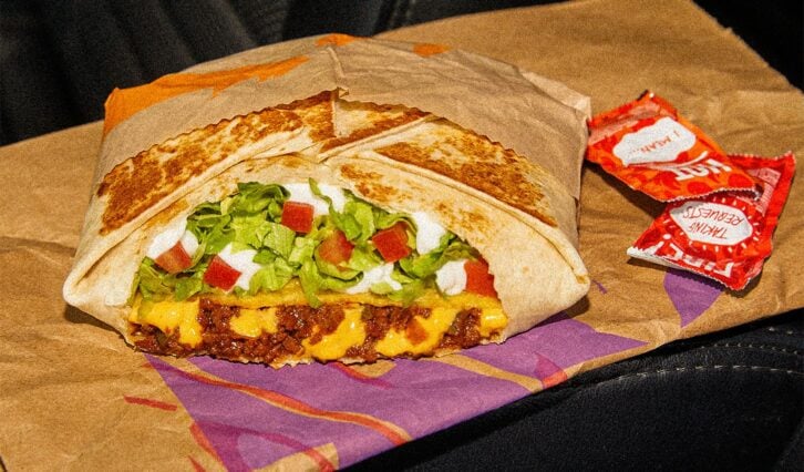 Staged photo of the Vegan Crunchwrap