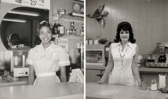Waitress uniforms over the years