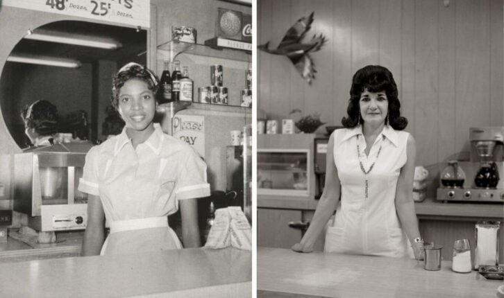 Waitress uniforms over the years