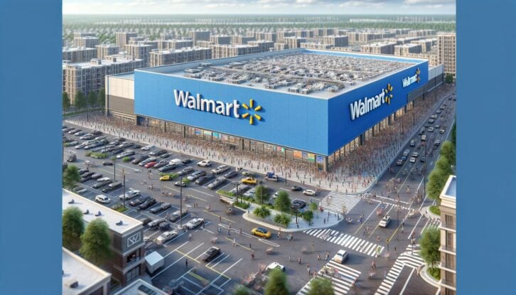 AI-generated image of massive Walmart supercenter