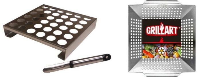 a jalapeno popper tack. a vegetably grilling basket