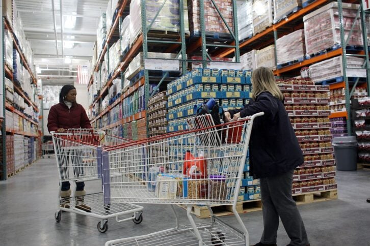 Inside of a Costco Wholesale store